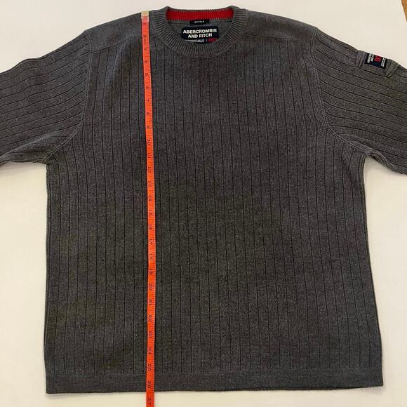 Vintage Abercrombie Fitch Y2K Sweater Mens XL Muscle Crewneck Ribbed Patch Logo - Picture 9 of 11